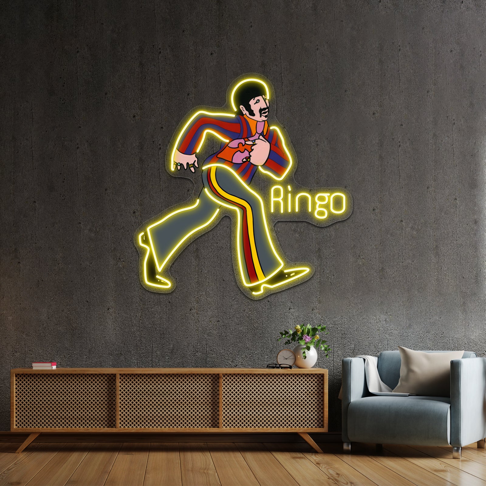 Psychedelic Submarine Running Ringo Artwork Led Signs For Bedroom | Shineneon