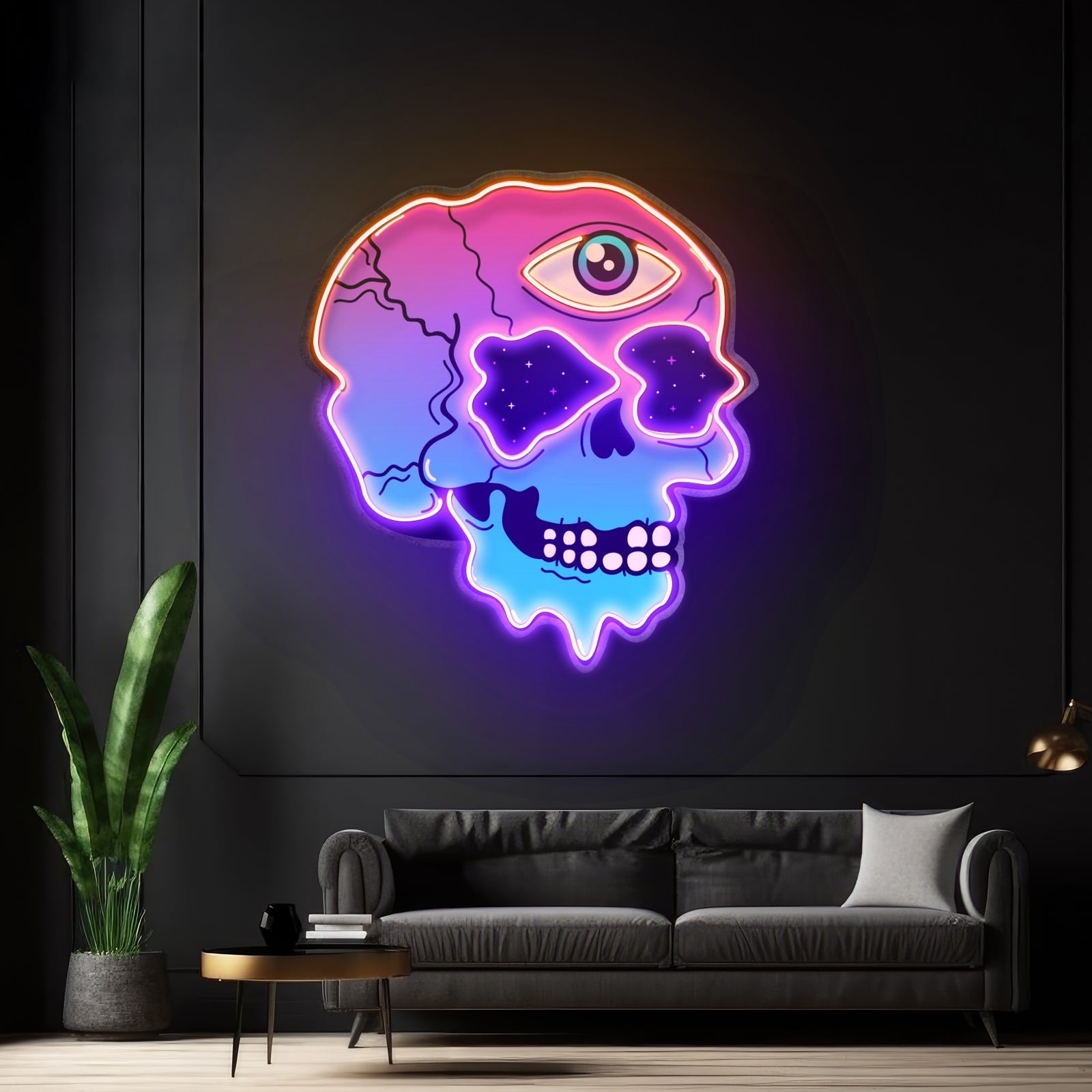 Psychedelic Trippy Skull Led Neon Sign Light Custom Led Signs - Shineneon