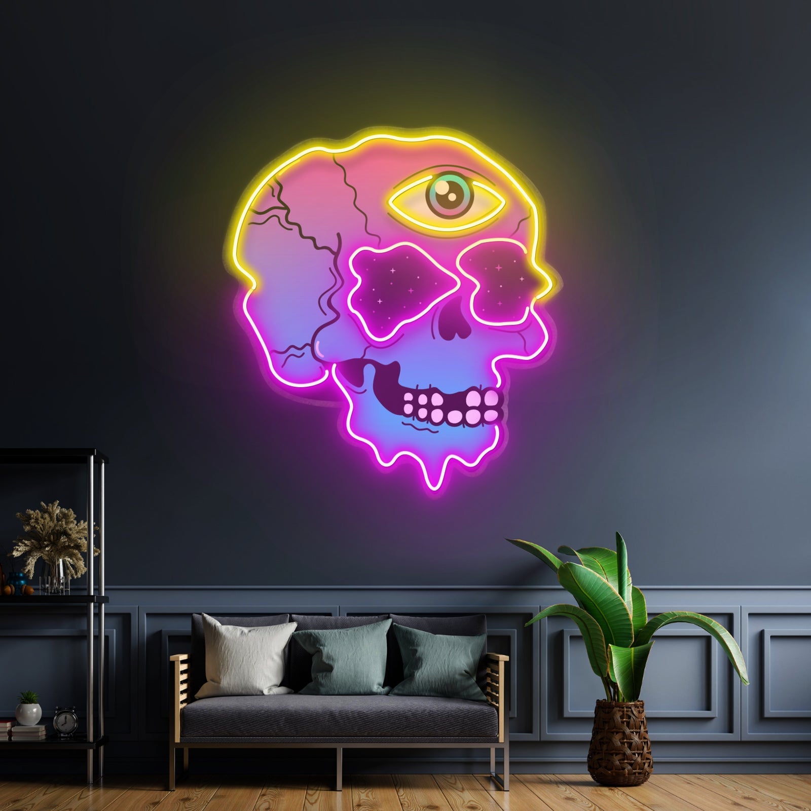 Psychedelic Trippy Skull Led Neon Sign Light Custom Led Signs - Shineneon