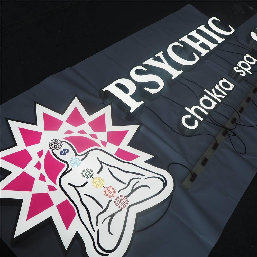 Psychic Chakra Spa With Logo 3D Frontlit Letters Metal Led Sign - Shineneon