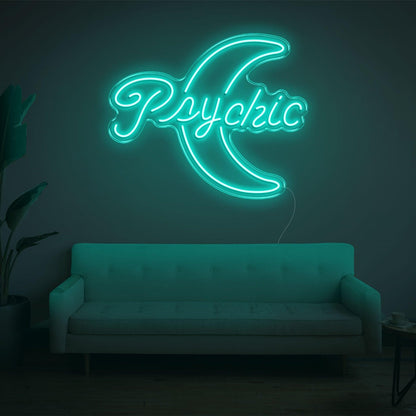 Psychic Moon Blue Led Neon Sign For Mystic Indoor Wall Decor | Shineneon