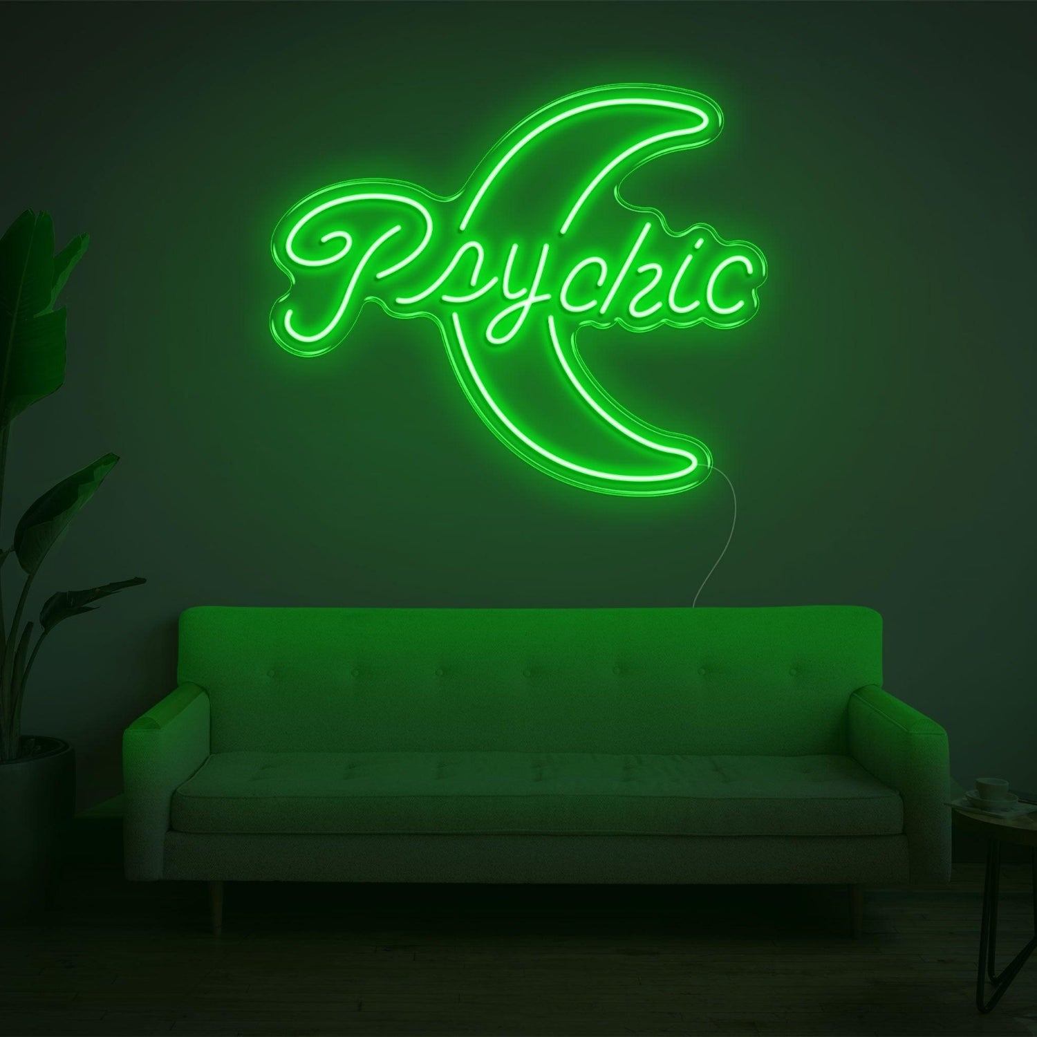 Psychic Moon Blue Led Neon Sign For Mystic Indoor Wall Decor | Shineneon