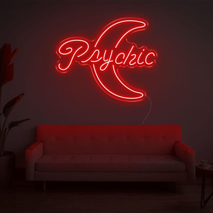 Psychic Moon Blue Led Neon Sign For Mystic Indoor Wall Decor | Shineneon
