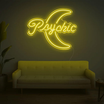 Psychic Moon Blue Led Neon Sign For Mystic Indoor Wall Decor | Shineneon