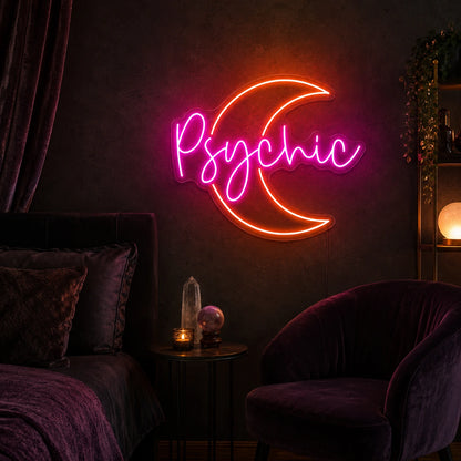 Psychic Moon LED Neon Sign real lifestyle scene