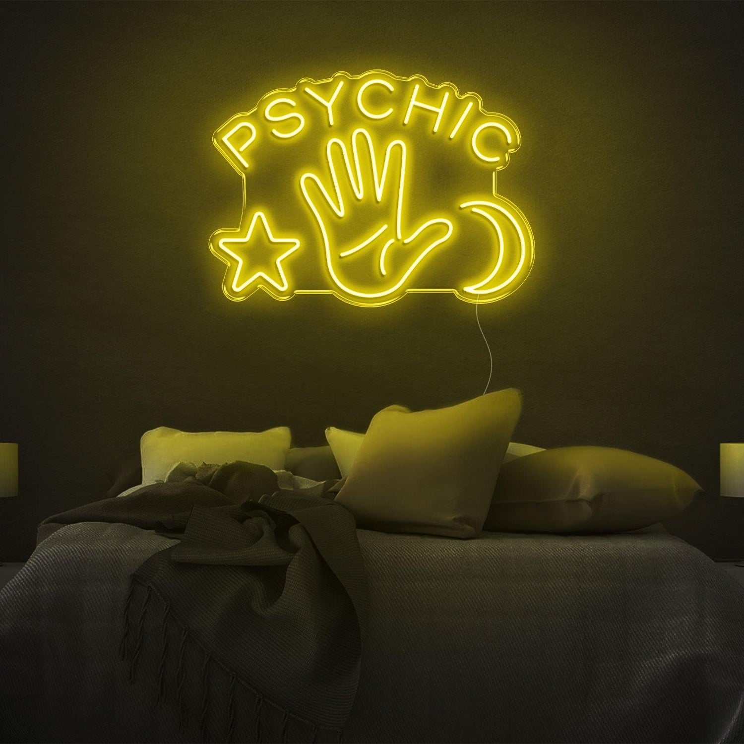 Psychic Yellow Mystic Symbols Led Neon Sign For Bedroom Decor | Shineneon