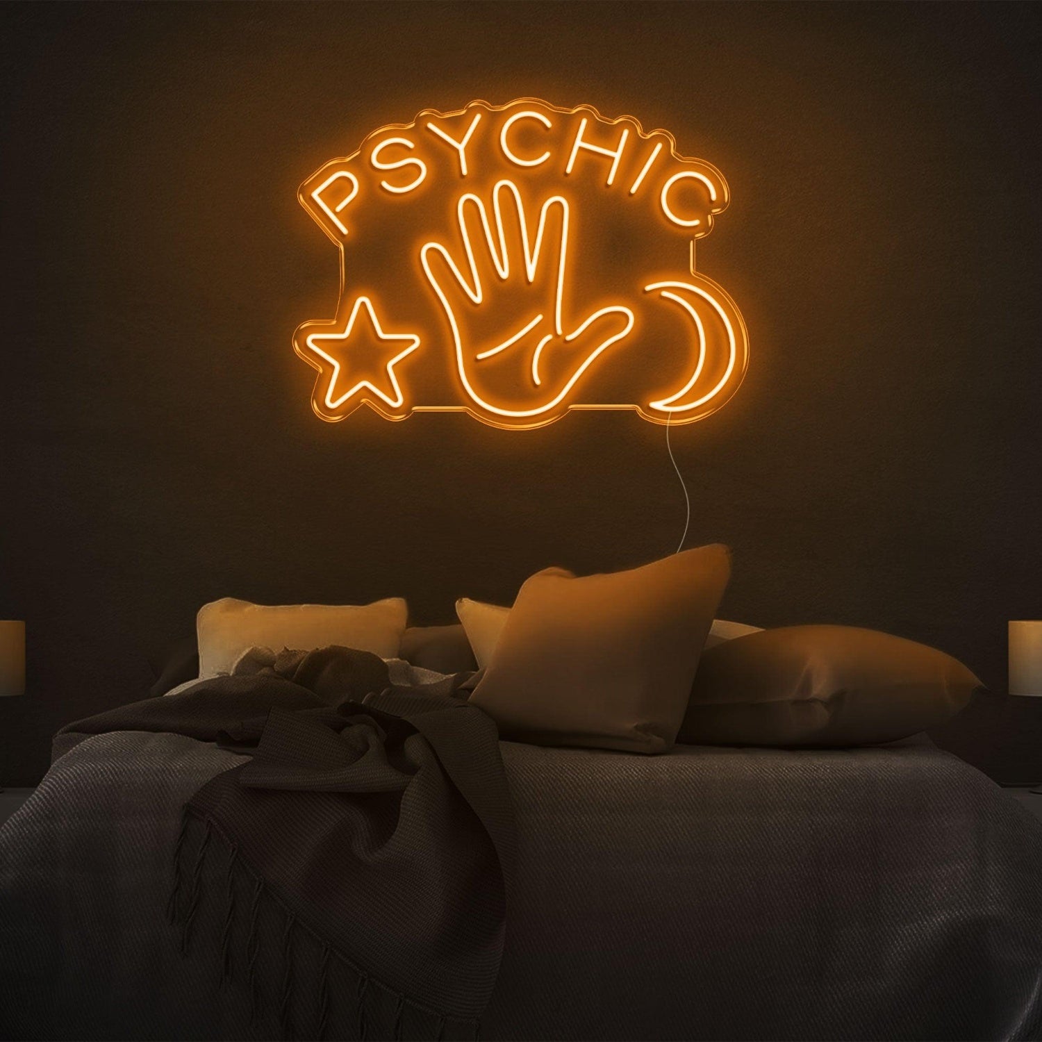 Psychic Yellow Mystic Symbols Led Neon Sign For Bedroom Decor | Shineneon