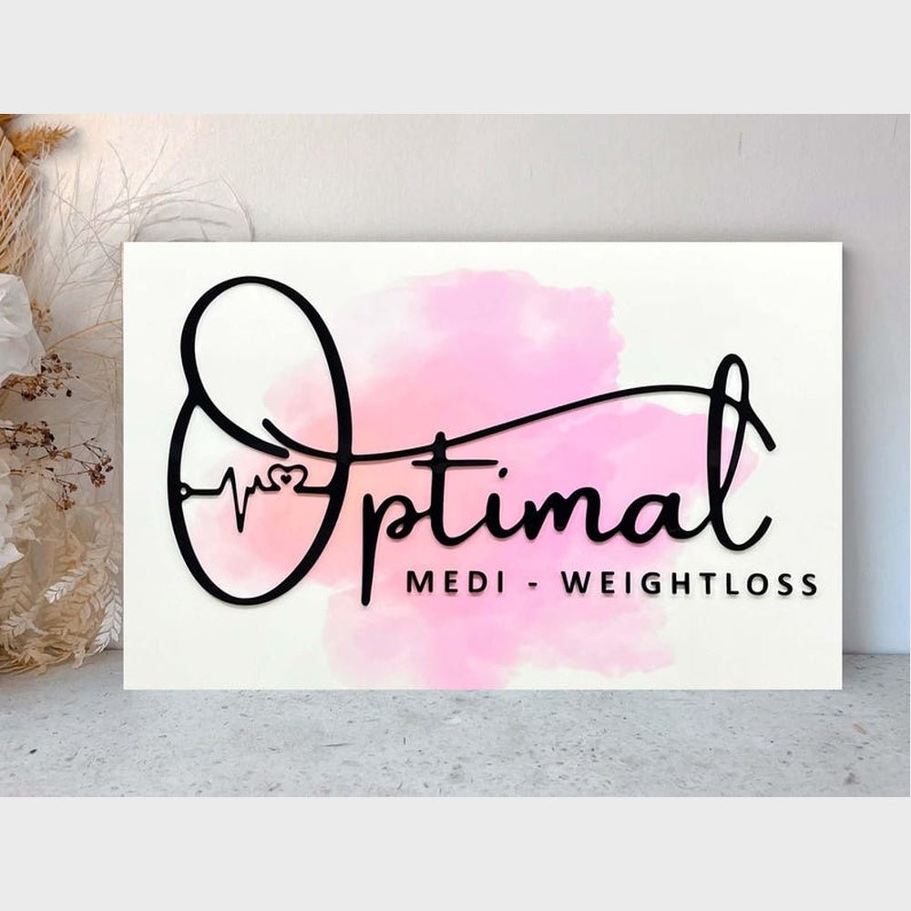 Ptimal Medi Weightloss Acrylic Business Logo Sign - Shineneon