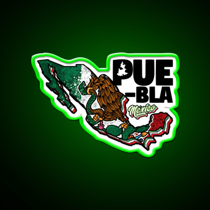 Puebla Map Of Mexico Party Drink Tequila Led Neon Sign Rgb Color - Shineneon