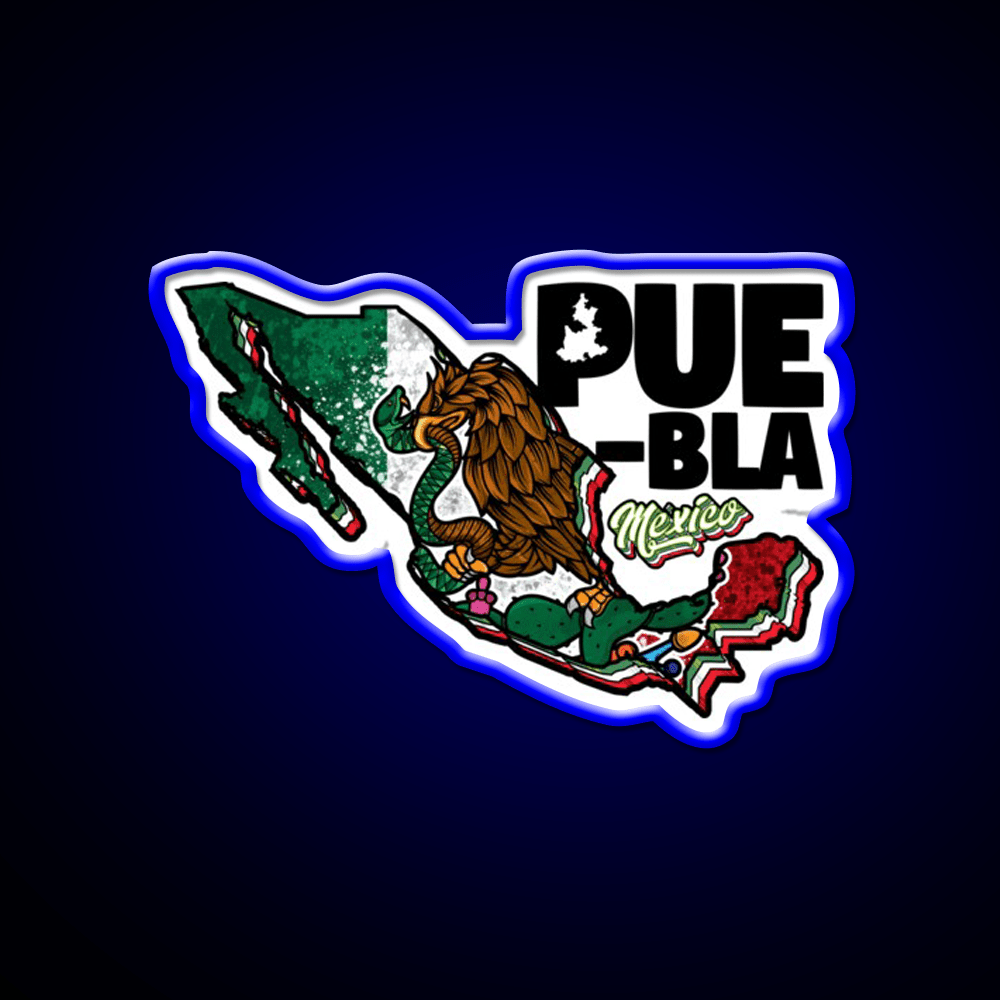 Puebla Map Of Mexico Party Drink Tequila Led Neon Sign Rgb Color - Shineneon
