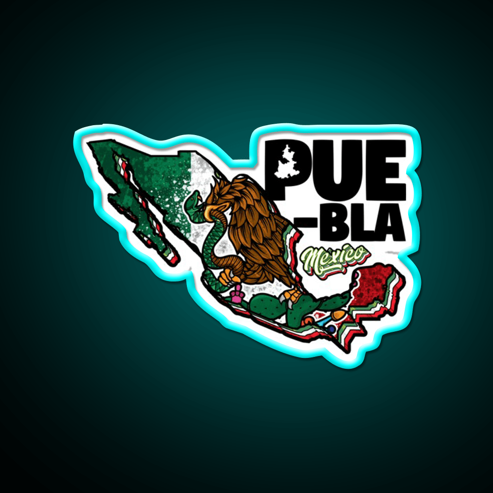 Puebla Map Of Mexico Party Drink Tequila Led Neon Sign Rgb Color - Shineneon