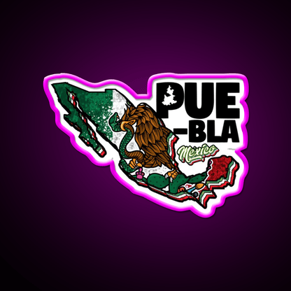 Puebla Map Of Mexico Party Drink Tequila Led Neon Sign Rgb Color - Shineneon