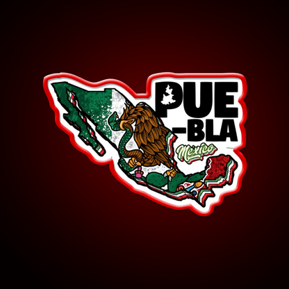 Puebla Map Of Mexico Party Drink Tequila Led Neon Sign Rgb Color - Shineneon