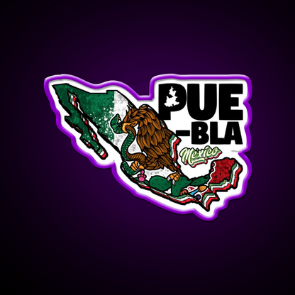 Puebla Map Of Mexico Party Drink Tequila Led Neon Sign Rgb Color - Shineneon