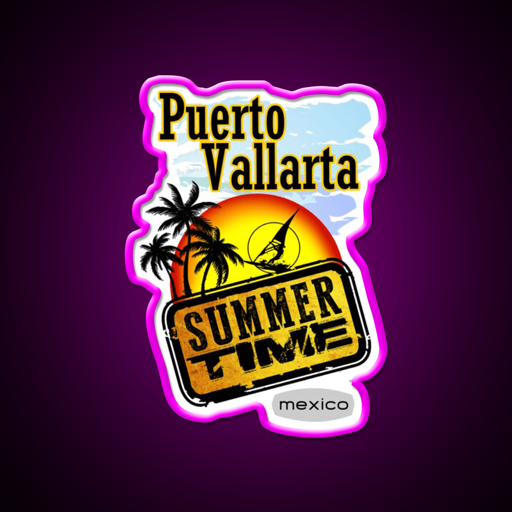 Puerto Vallarta Mexico Party Drink Tequila Led Neon Sign Rgb Color - Shineneon