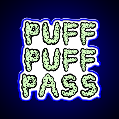 Puff Puff Pass Base Hemp Inspired Green Leaf Led Neon Sign Rgb Color - LED neon sign view 5