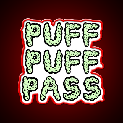 Puff Puff Pass Base Hemp Inspired Green Leaf Led Neon Sign Rgb Color - LED neon sign view 10