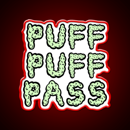 Puff Puff Pass Base Hemp Inspired Green Leaf Led Neon Sign Rgb Color - Shineneon