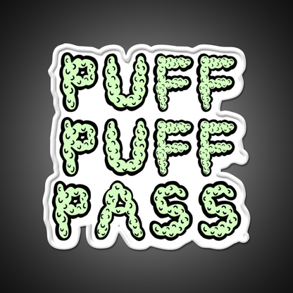 Puff Puff Pass Base Hemp Inspired Green Leaf Led Neon Sign Rgb Color - LED neon sign view 11