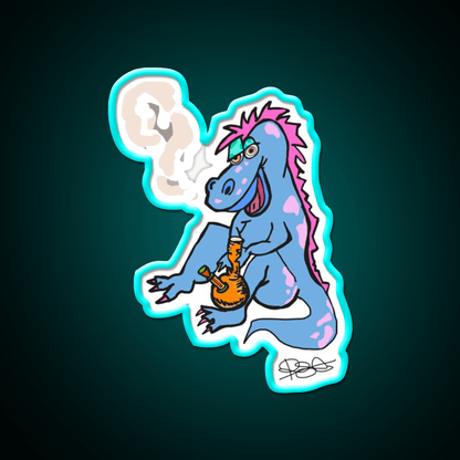 Puff The Dino Hemp Inspired Green Leaf Led Neon Sign Rgb Color - Shineneon