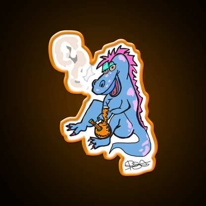 Puff The Dino Hemp Inspired Green Leaf Led Neon Sign Rgb Color - Shineneon