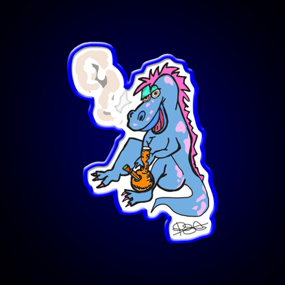 Puff The Dino Hemp Inspired Green Leaf Led Neon Sign Rgb Color - Shineneon