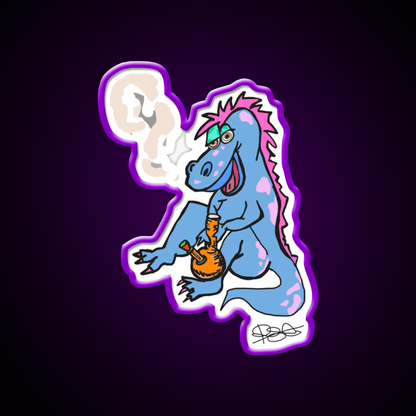 Puff The Dino Hemp Inspired Green Leaf Led Neon Sign Rgb Color - Shineneon