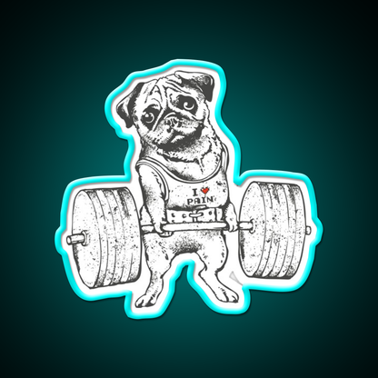 Pug Lift Gym Fitness Led Neon Sign Rgb Color