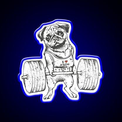 Pug Lift Gym Fitness Led Neon Sign Rgb Color
