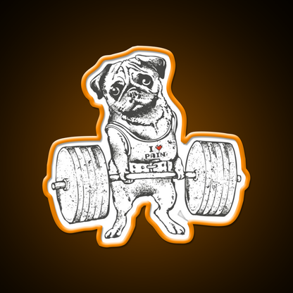 Pug Lift Gym Fitness Led Neon Sign Rgb Color