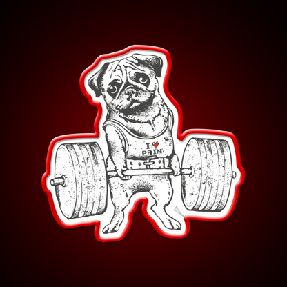 Pug Lift Gym Fitness Led Neon Sign Rgb Color