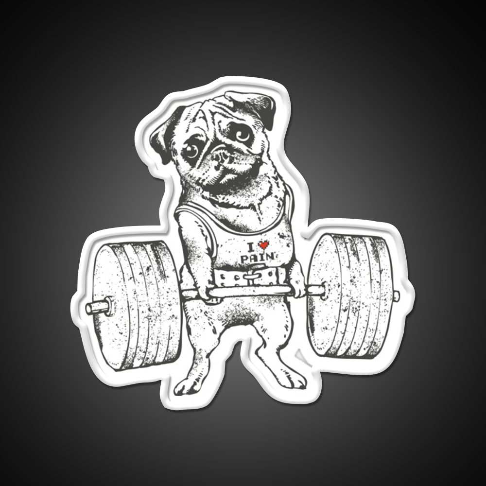 Pug Lift Gym Fitness Led Neon Sign Rgb Color