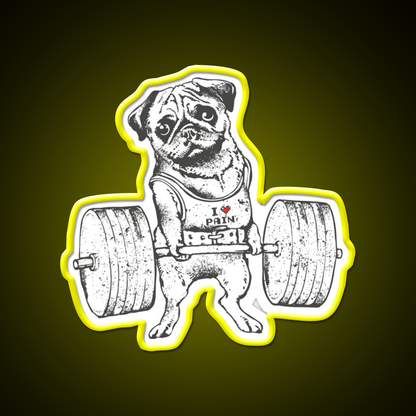 Pug Lift Gym Fitness Led Neon Sign Rgb Color