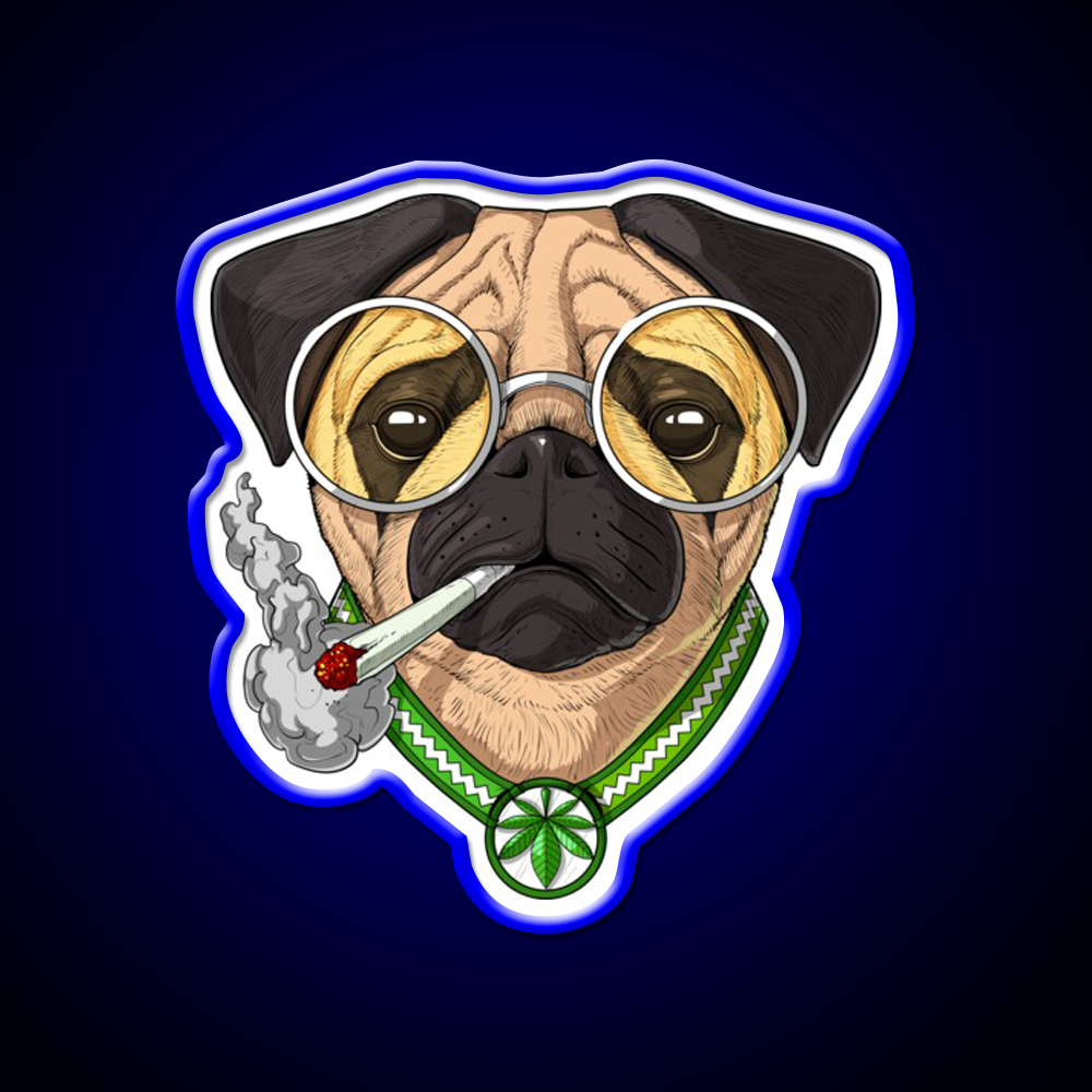 Pug Weed Hemp Inspired Green Leaf Led Neon Sign Rgb Color - LED neon sign view 5