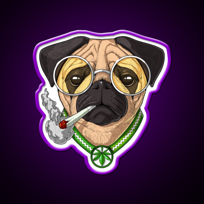 Pug Weed Hemp Inspired Green Leaf Led Neon Sign Rgb Color - LED neon sign view 9