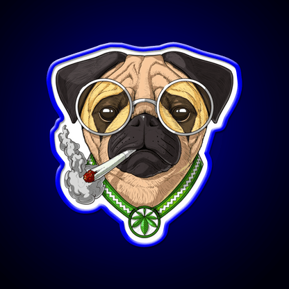 Pug Weed Hemp Inspired Green Leaf Led Neon Sign Rgb Color - Shineneon