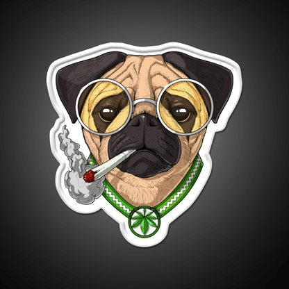 Pug Weed Hemp Inspired Green Leaf Led Neon Sign Rgb Color - Shineneon