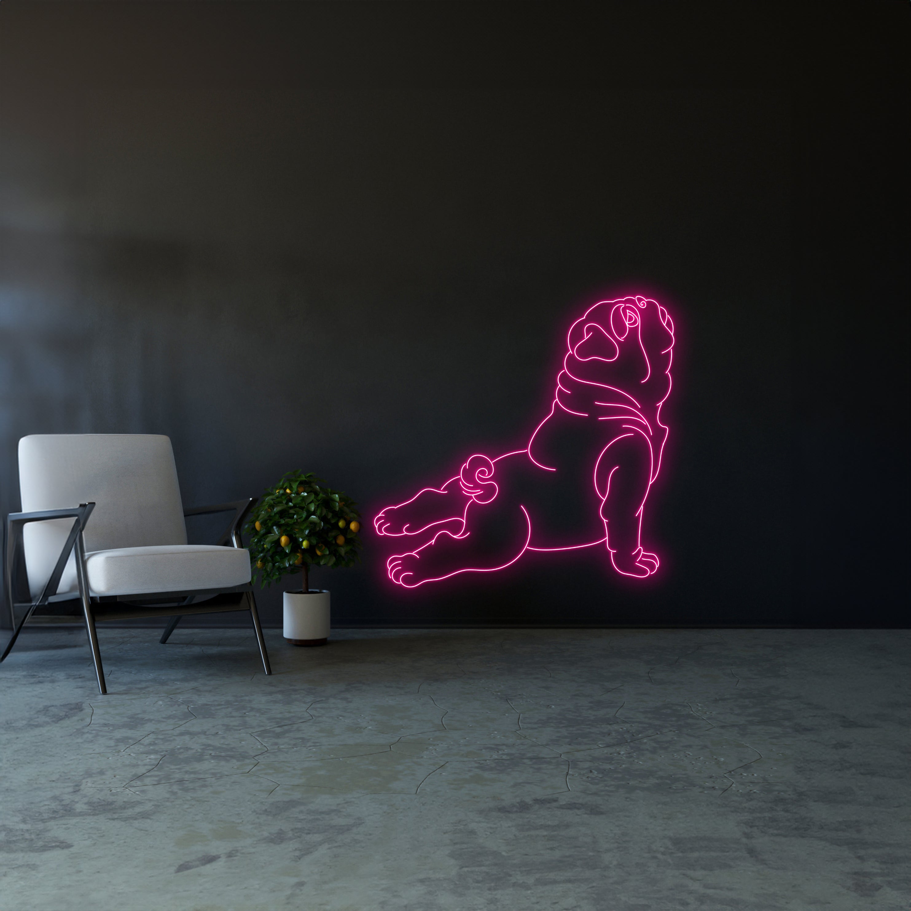 Pug Yoga Pose Neon Signs | Shineneon