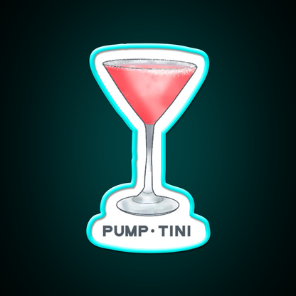 Pump Tini Cocktail Bar Decor Led Neon Sign Rgb Color - Size and dimension reference