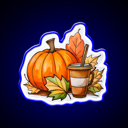 Pumpkin Latte Coffee Vibes Cafe Led Neon Sign Espresso Bar Art Rgb Color