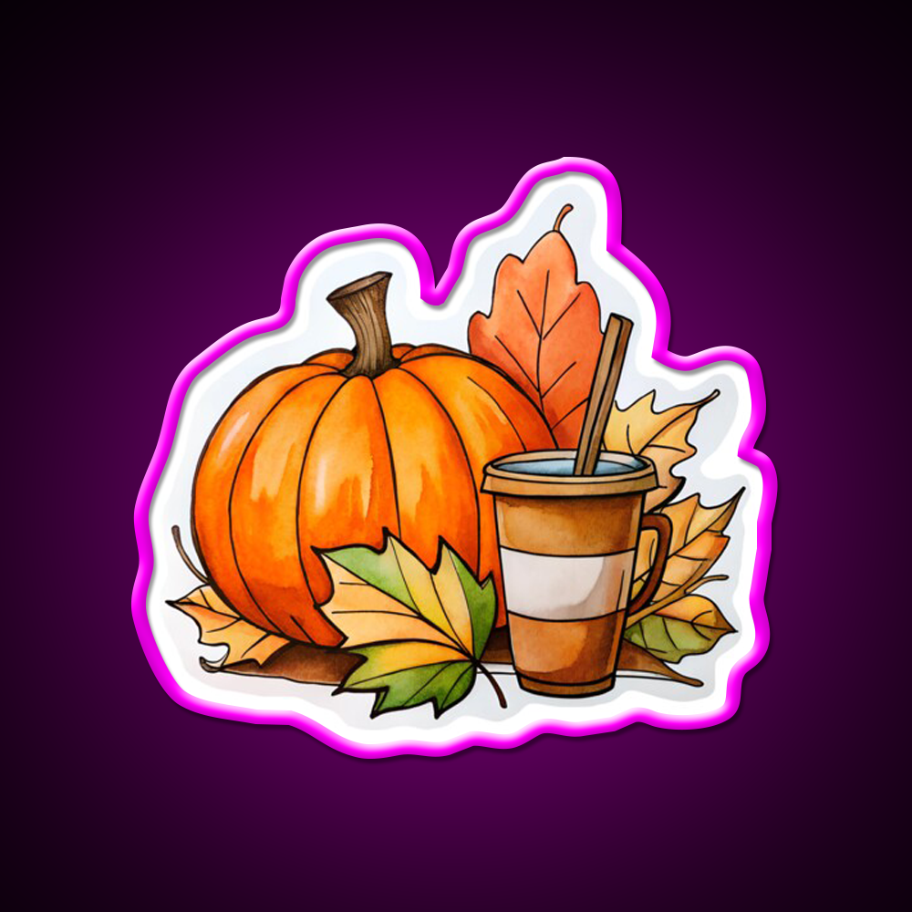 Pumpkin Latte Coffee Vibes Cafe Led Neon Sign Espresso Bar Art Rgb Color