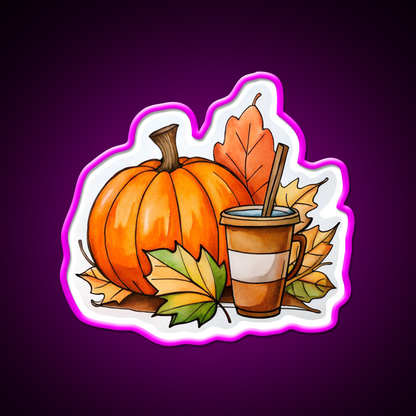 Pumpkin Latte Coffee Vibes Cafe Led Neon Sign Espresso Bar Art Rgb Color