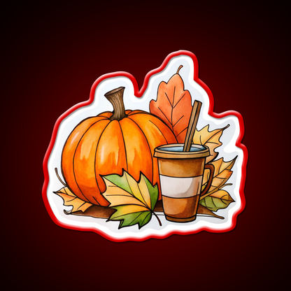 Pumpkin Latte Coffee Vibes Cafe Led Neon Sign Espresso Bar Art Rgb Color
