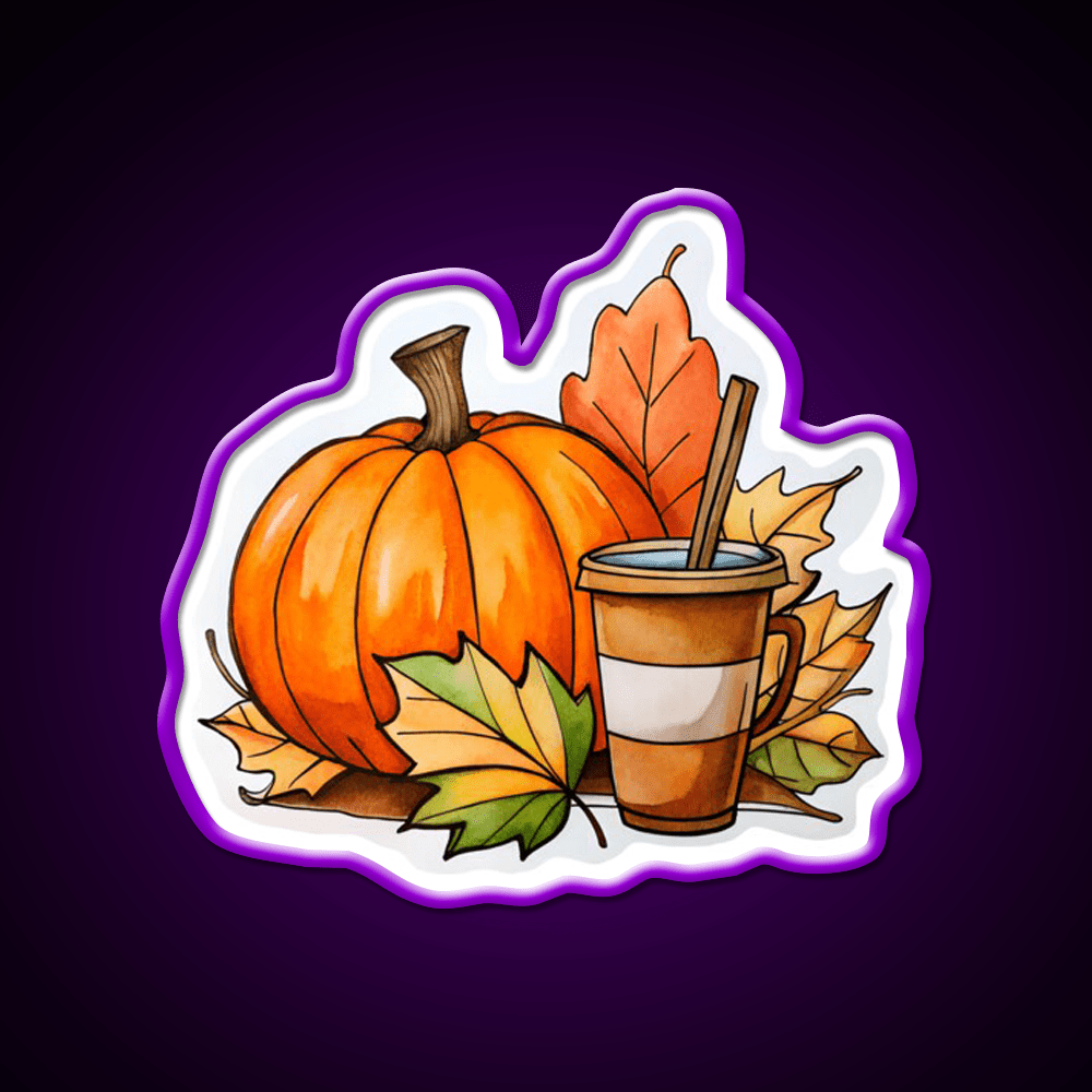 Pumpkin Latte Coffee Vibes Cafe Led Neon Sign Espresso Bar Art Rgb Color - Shineneon