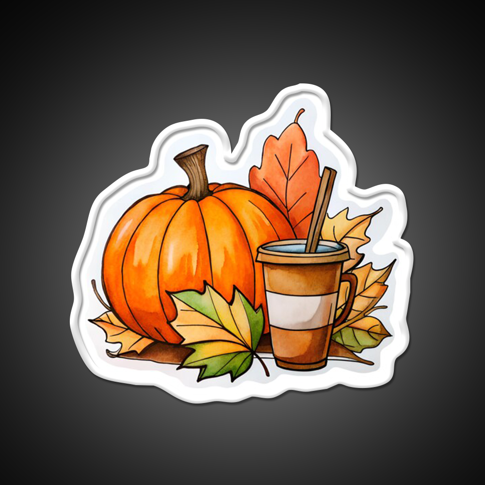 Pumpkin Latte Coffee Vibes Cafe Led Neon Sign Espresso Bar Art Rgb Color