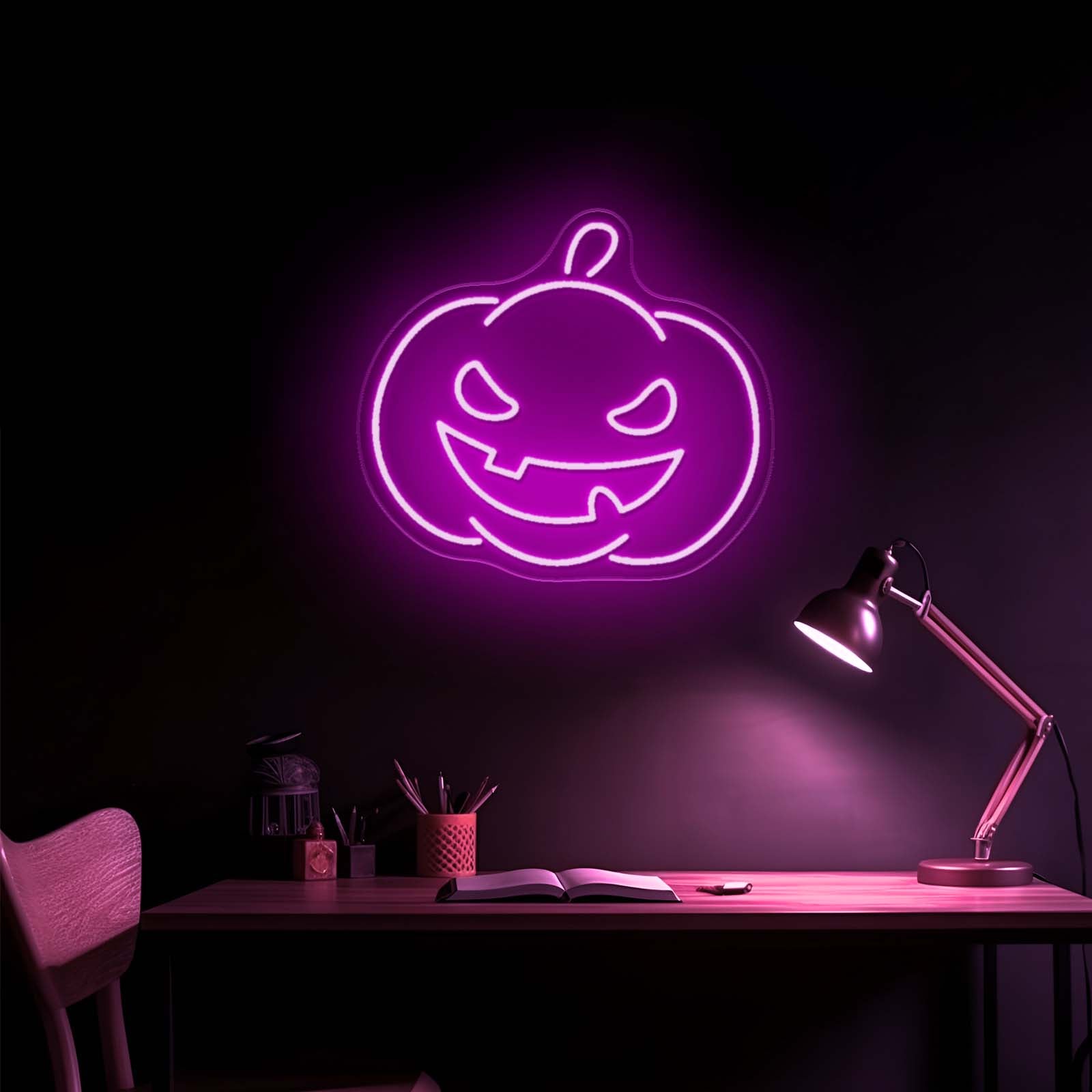 Pumpkin Neon Sign Happy Halloween Neon Sign