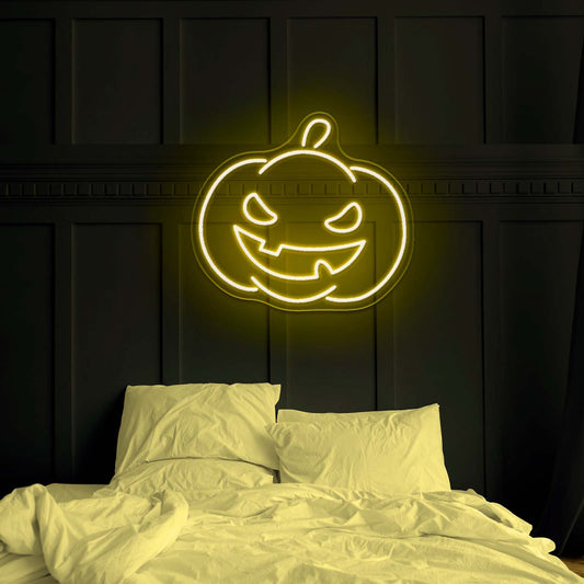 Pumpkin Neon Sign Happy Halloween Neon Sign