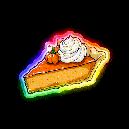 Pumpkin Pie Snack Food Led Neon Sign Rgb Color - LED neon sign close-up detail