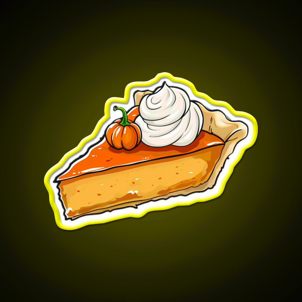 Pumpkin Pie Snack Food Led Neon Sign Rgb Color - Custom LED neon sign front view