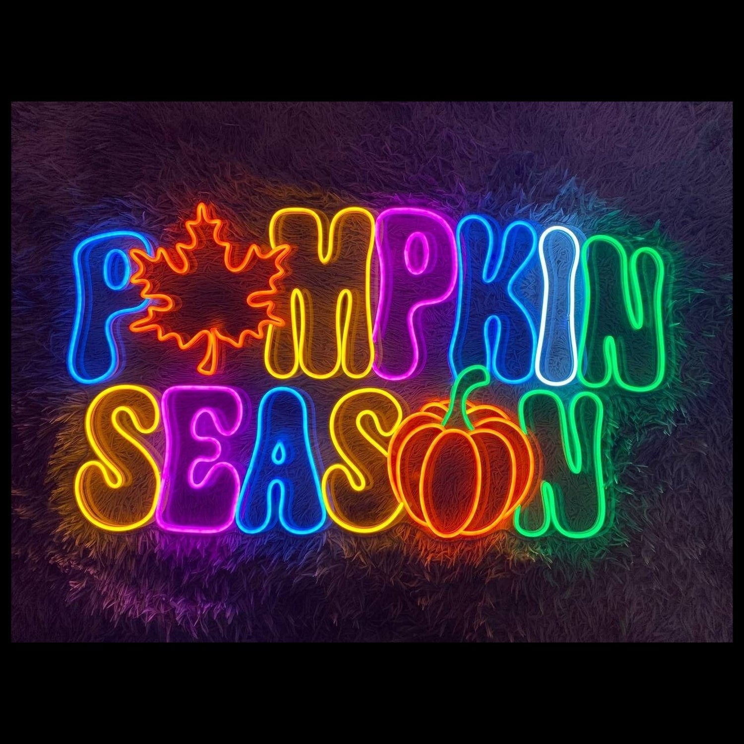 Pumpkin Season Led Neon Sign Hello Fall Neon Pumpkin Wall Sign - Shineneon